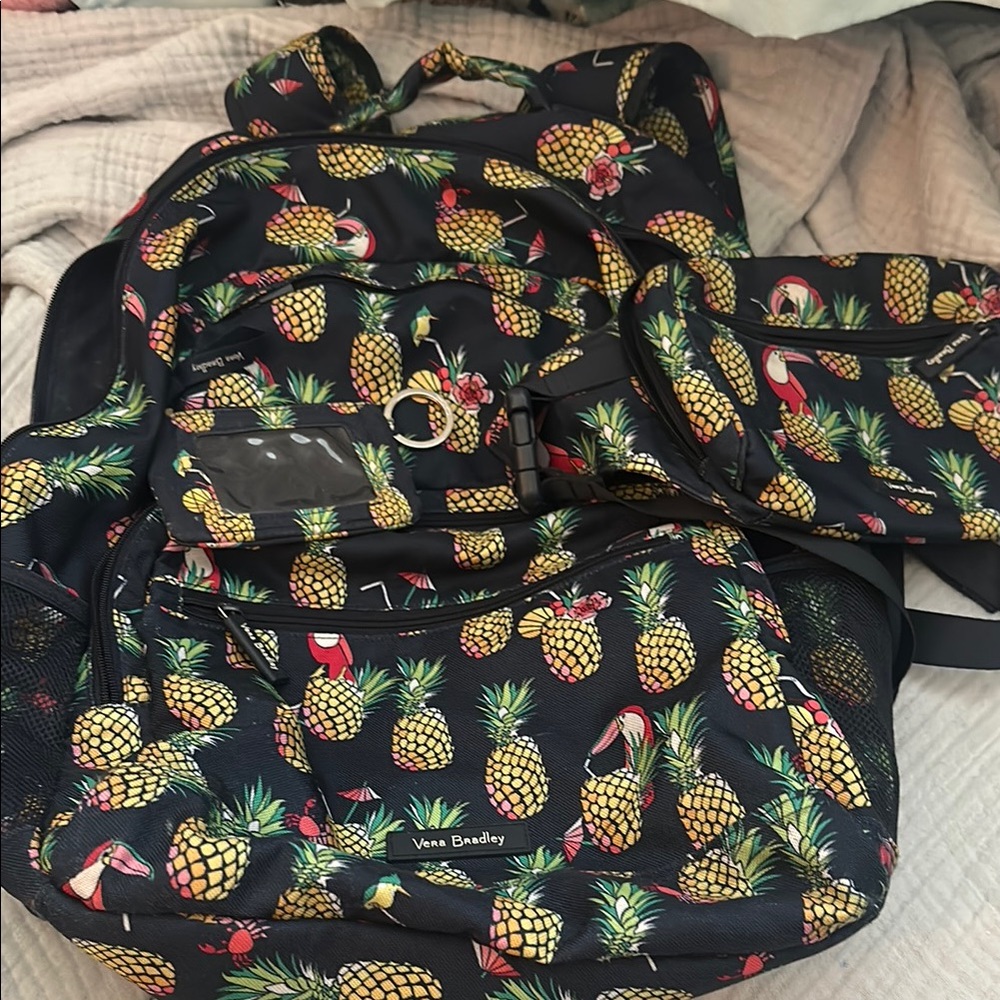 Vera Bradley Pineapple Print Backpack, Shoulder bag and Wallet!